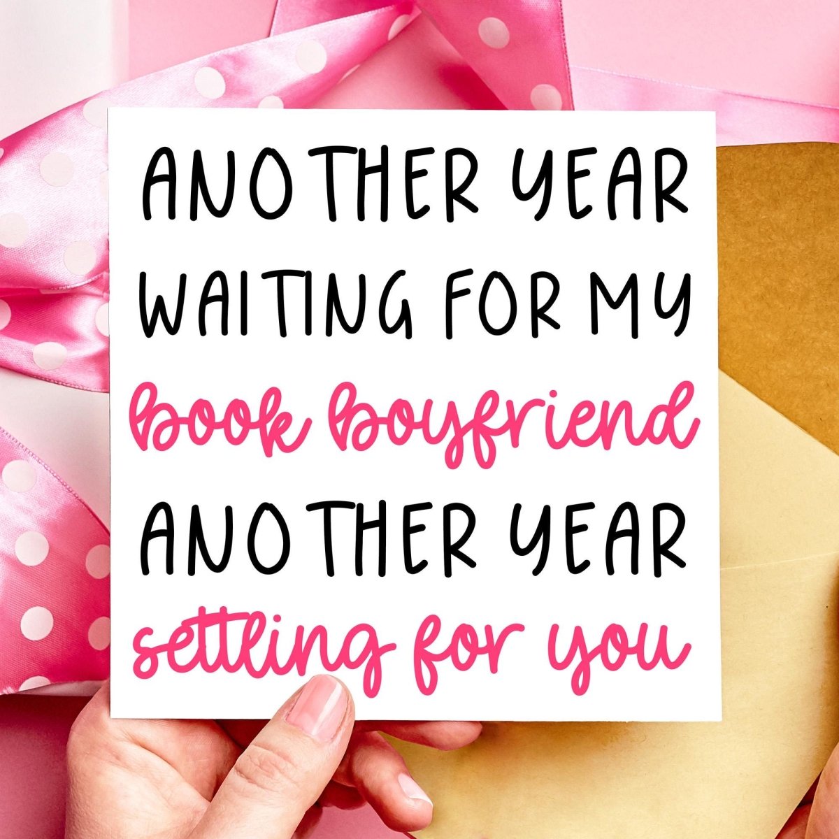 Book Boyfriend Valentines Day Card | Funny Anniversary Card - Resplendent Aurora