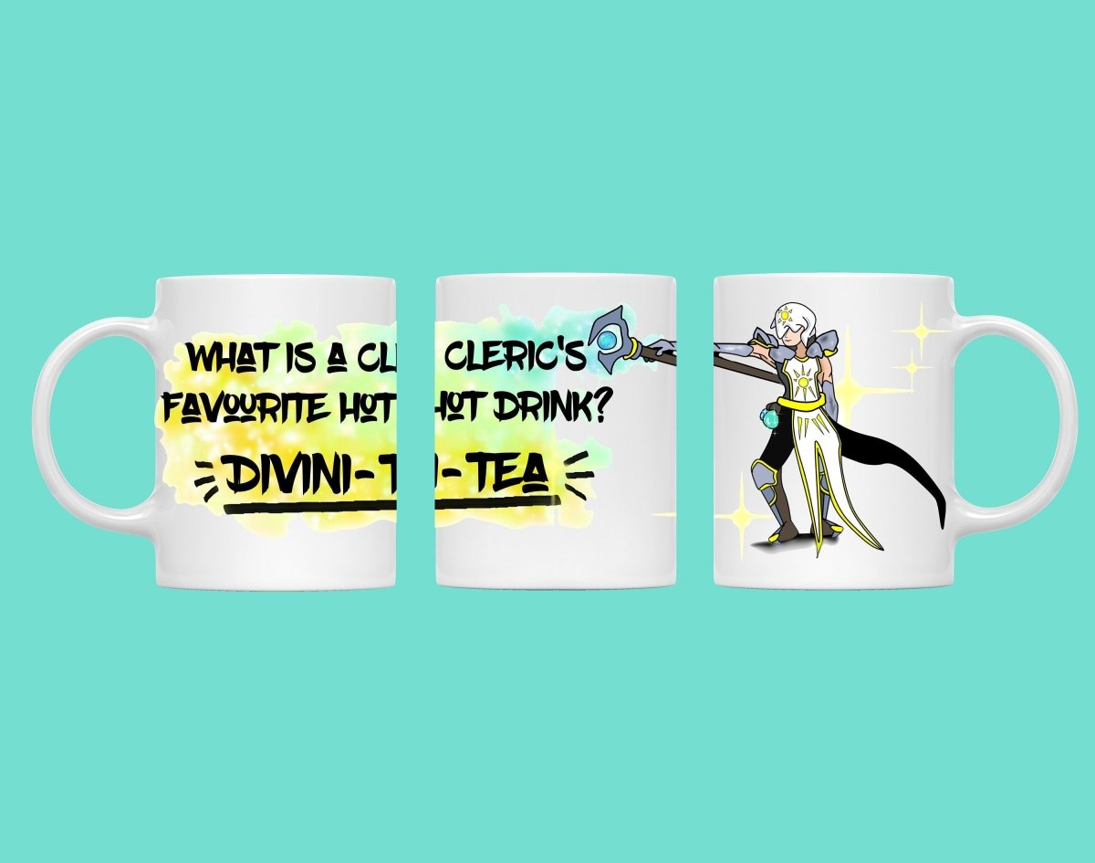 Clerics Favourite Drink Divini - tea Joke Cleric Dnd Mug - Resplendent Aurora
