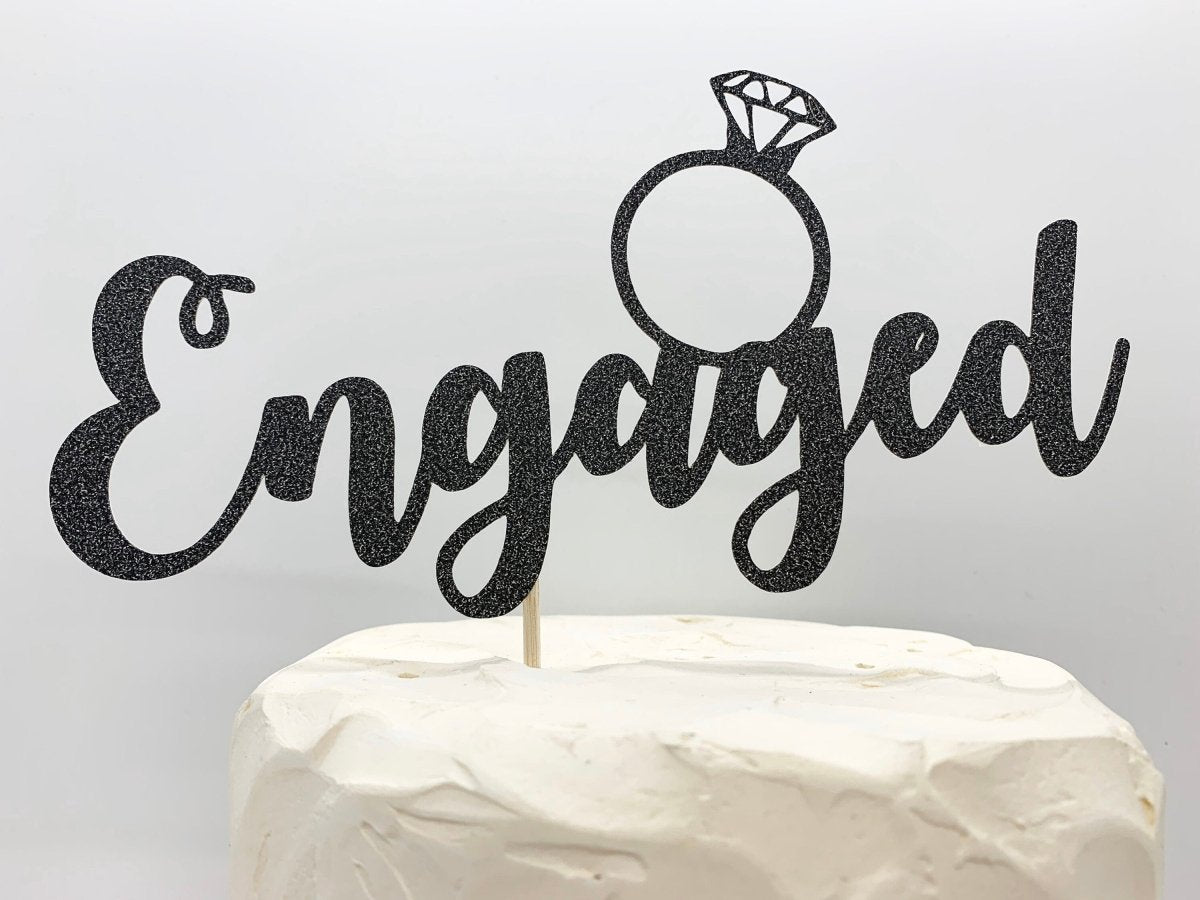 Digital Engaged Engagement Cake Topper - Resplendent Aurora