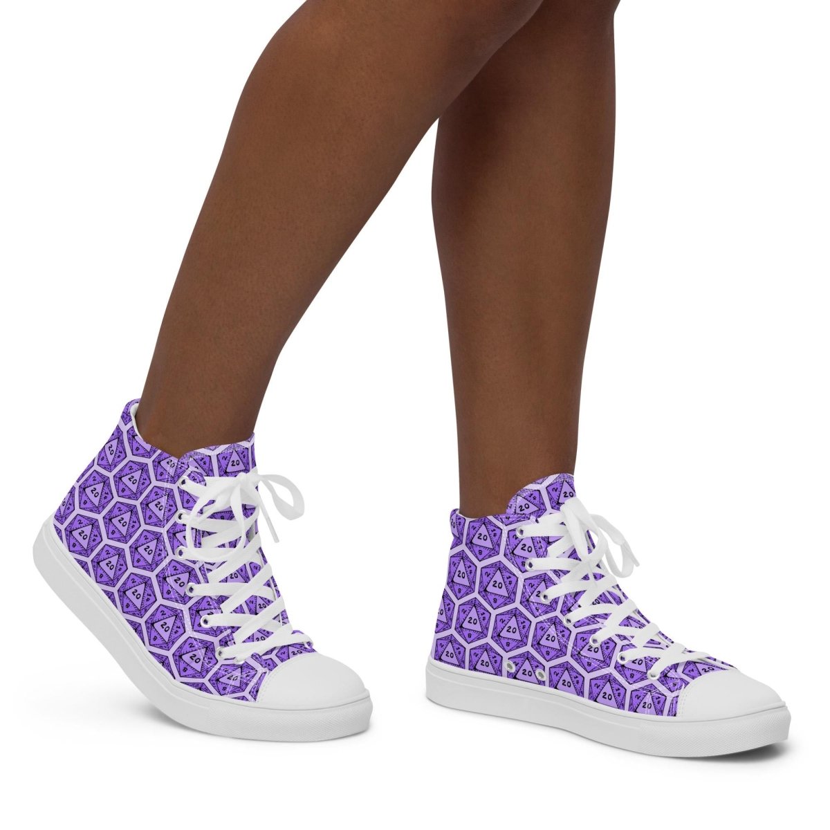 Purple D20 Dice High Top Canvas Shoes | DnD Gamer Sneakers - Resplendent Aurora