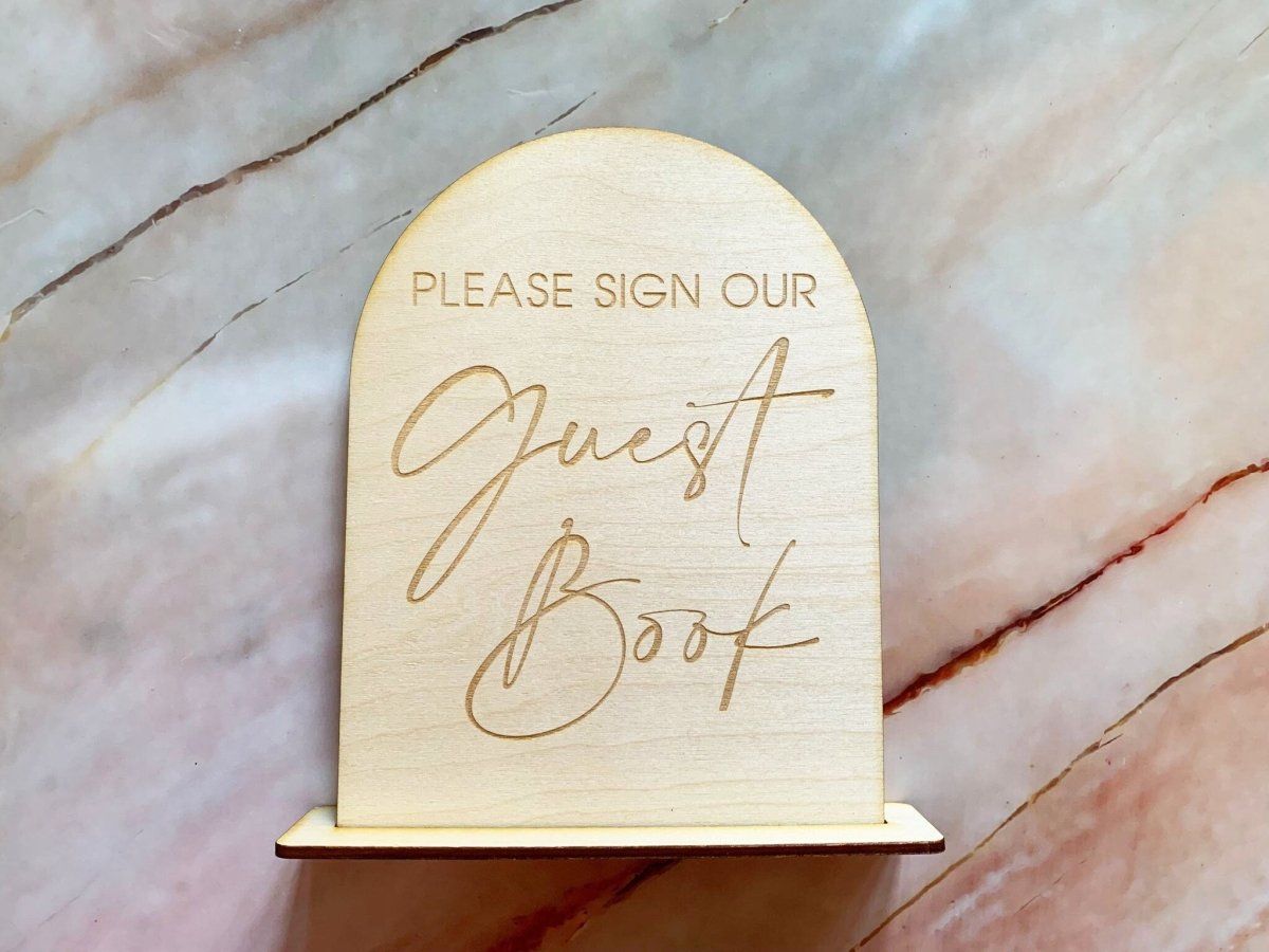 Wedding Guest Book with Personalised Wedding Venue Engraving - Resplendent Aurora