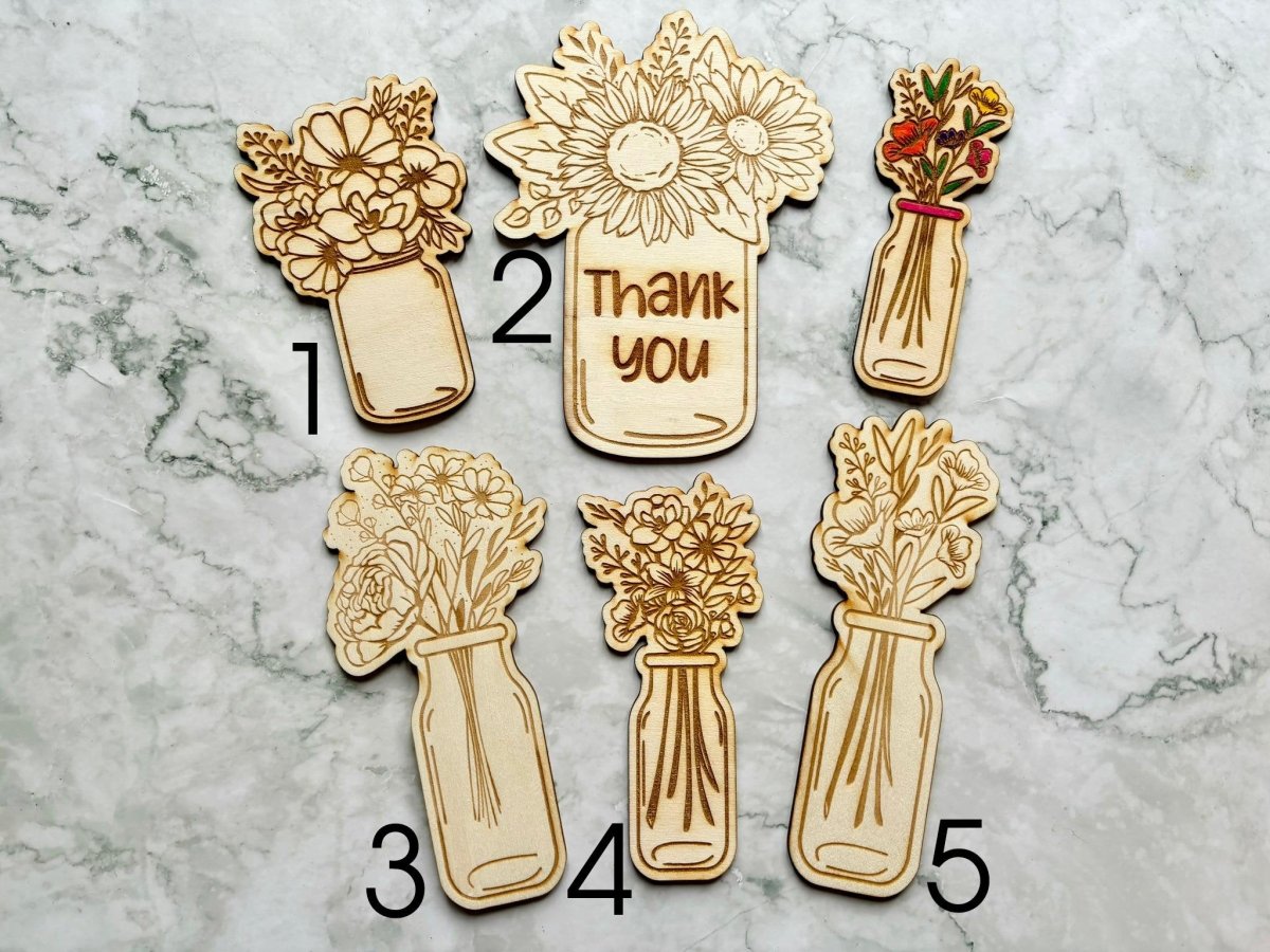 Wooden Colouring Flowers for Thank You Gifts - Resplendent Aurora