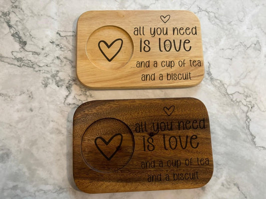 All You Need is Love Mug and Biscuit Stand | Valentines, Anniversary or Mother's Day Gift - Resplendent Aurora