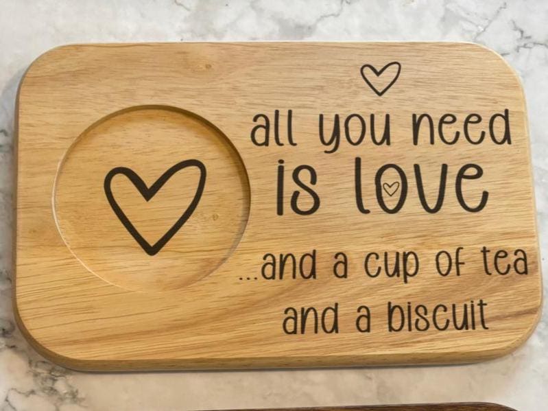 All You Need is Love Mug and Biscuit Stand | Valentines, Anniversary or Mother's Day Gift - Resplendent Aurora