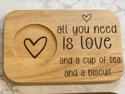 All You Need is Love Mug and Biscuit Stand | Valentines, Anniversary or Mother's Day Gift - Resplendent Aurora