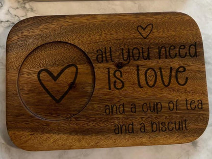 All You Need is Love Mug and Biscuit Stand | Valentines, Anniversary or Mother's Day Gift - Resplendent Aurora