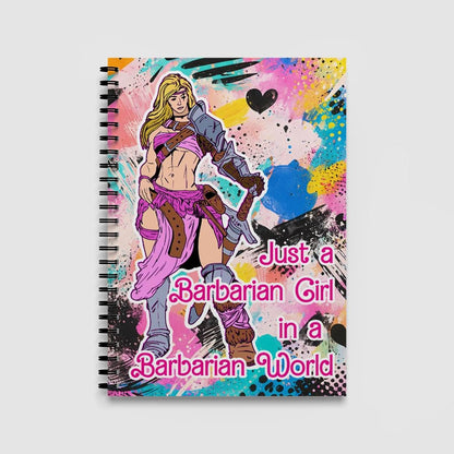 Barbarian Notebook , Graffiti Dungeons and Dragons Journal , Spiral Bound A5 Notebook - Resplendent Aurora