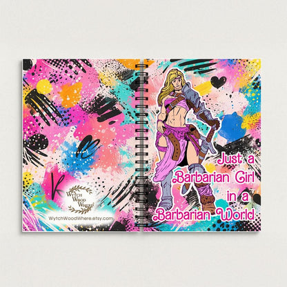 Barbarian Notebook , Graffiti Dungeons and Dragons Journal , Spiral Bound A5 Notebook - Resplendent Aurora