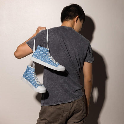 Blue D20 Dice High Top Sneakers | Tabletop RPG Shoes - Resplendent Aurora