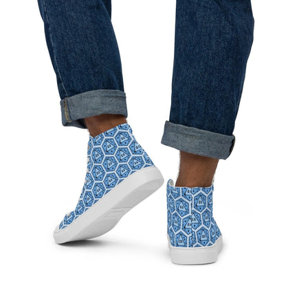 Blue D20 Dice High Top Sneakers | Tabletop RPG Shoes - Resplendent Aurora