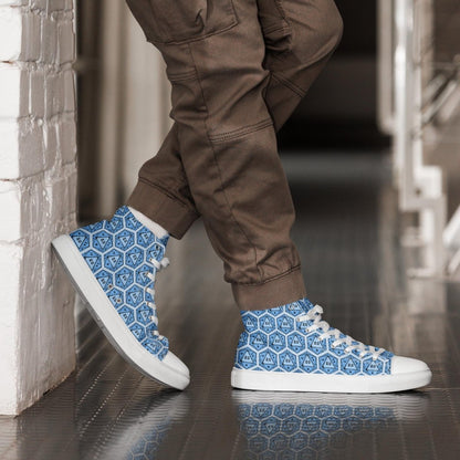 Blue D20 Dice High Top Sneakers | Tabletop RPG Shoes - Resplendent Aurora