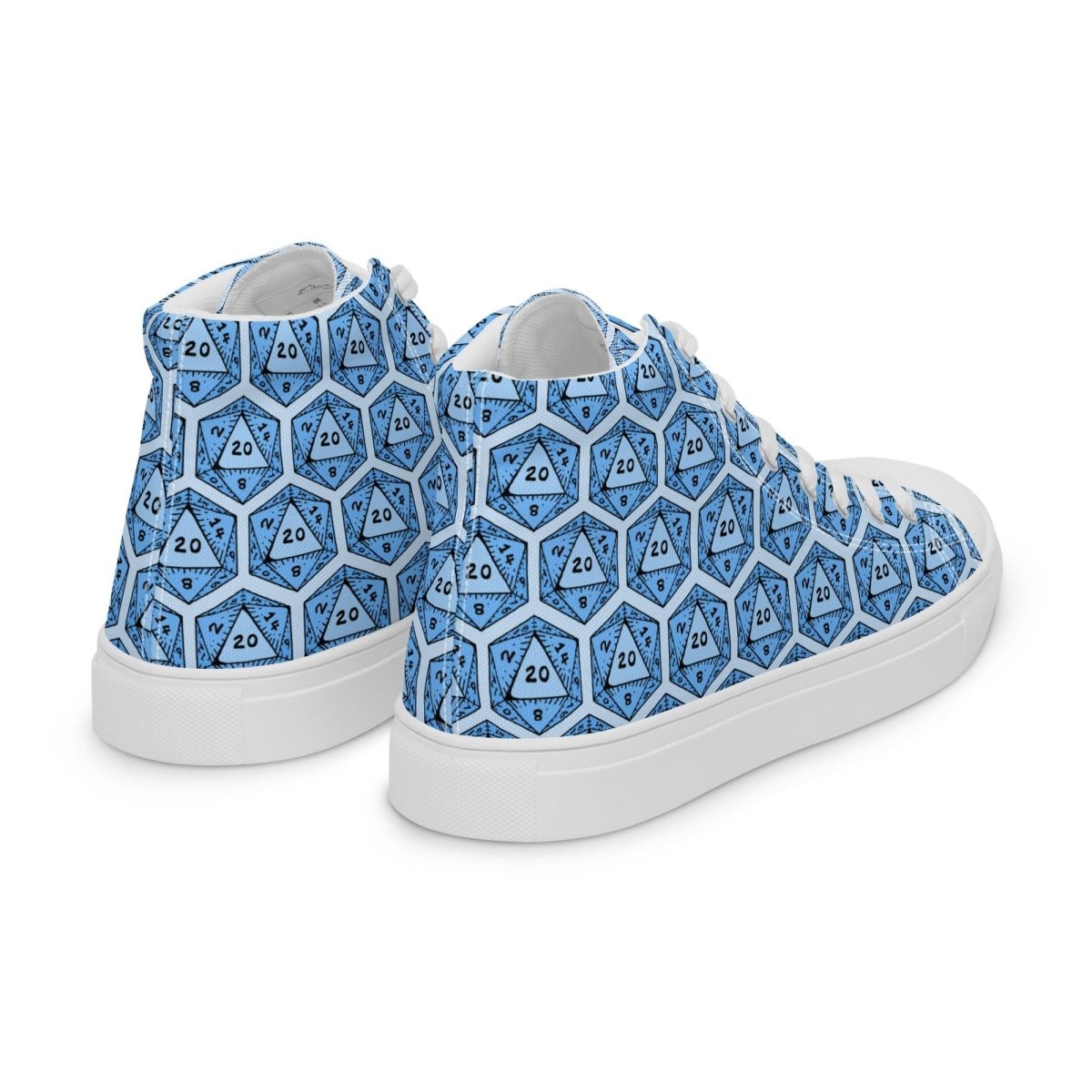 Blue D20 Dice High Top Sneakers | Tabletop RPG Shoes - Resplendent Aurora