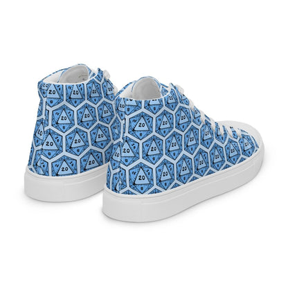 Blue D20 Dice High Top Sneakers | Tabletop RPG Shoes - Resplendent Aurora