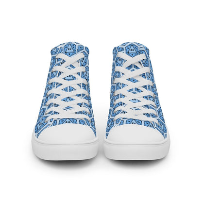 Blue D20 Dice High Top Sneakers | Tabletop RPG Shoes - Resplendent Aurora