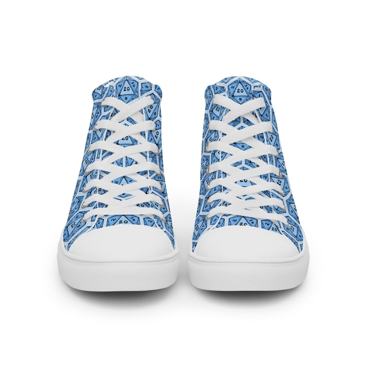 Blue D20 Dice High Top Sneakers | Tabletop RPG Shoes - Resplendent Aurora