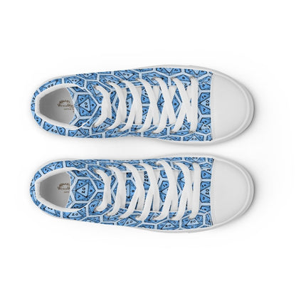 Blue D20 Dice High Top Sneakers | Tabletop RPG Shoes - Resplendent Aurora
