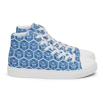 Blue D20 Dice High Top Sneakers | Tabletop RPG Shoes - Resplendent Aurora