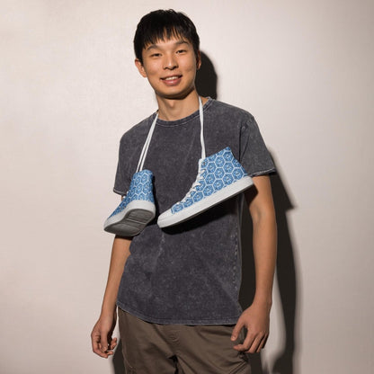 Blue D20 Dice High Top Sneakers | Tabletop RPG Shoes - Resplendent Aurora