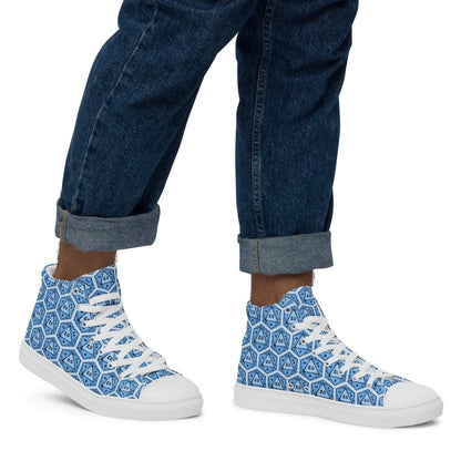 Blue D20 Dice High Top Sneakers | Tabletop RPG Shoes - Resplendent Aurora
