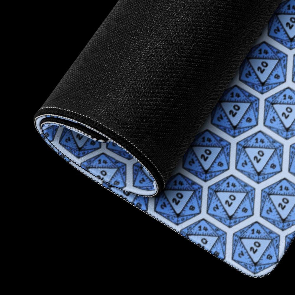 Colourful DnD Polyhedral Dice Desk Mat | Critical Hit Gaming Mouse Pad | Multiple Colours - Resplendent Aurora