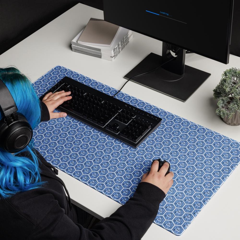 Colourful DnD Polyhedral Dice Desk Mat | Critical Hit Gaming Mouse Pad | Multiple Colours - Resplendent Aurora