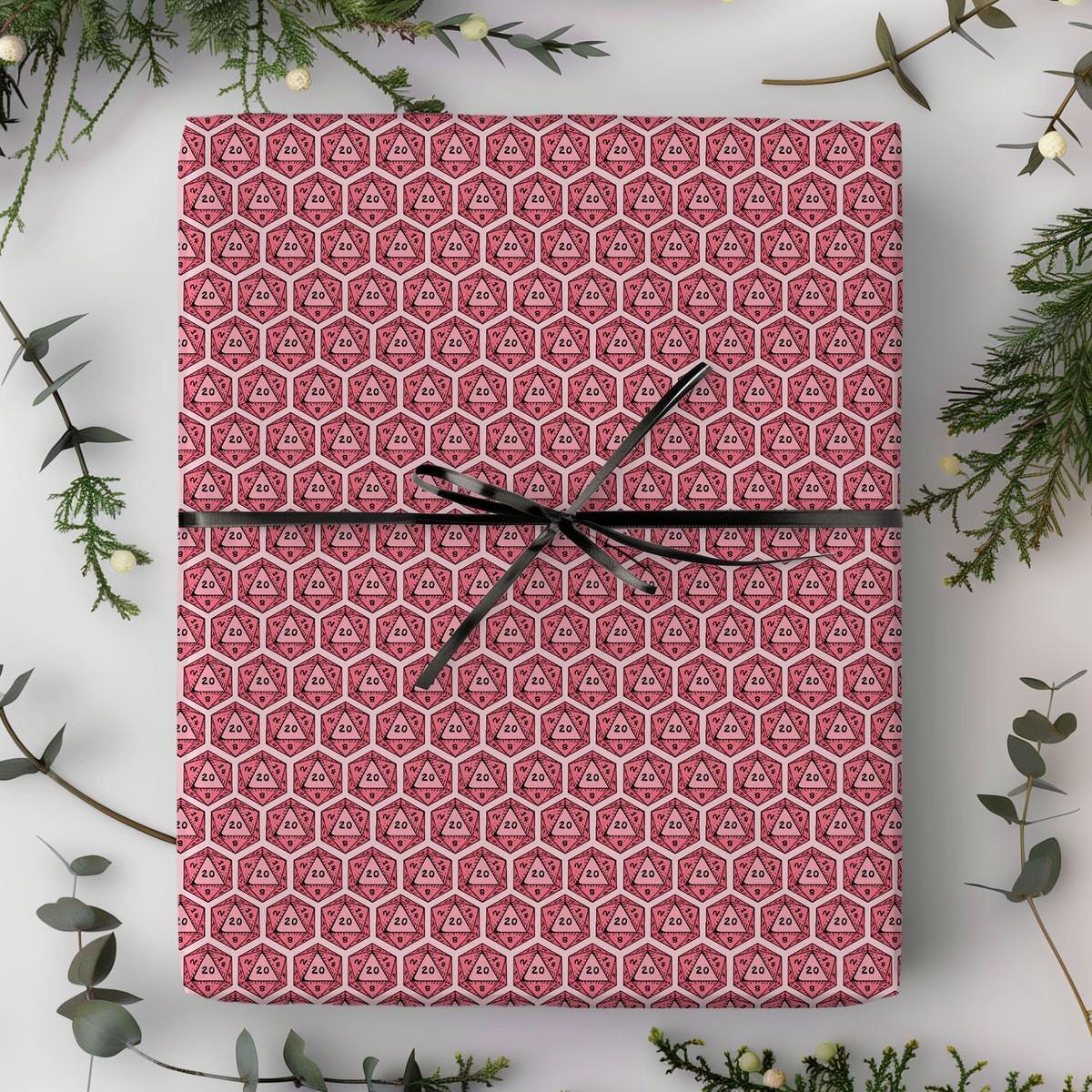 Colourful DnD Wrapping Paper | RPG Tabletop Gamer Gift Wrap | D20 Fantasy Birthday Paper - Resplendent Aurora
