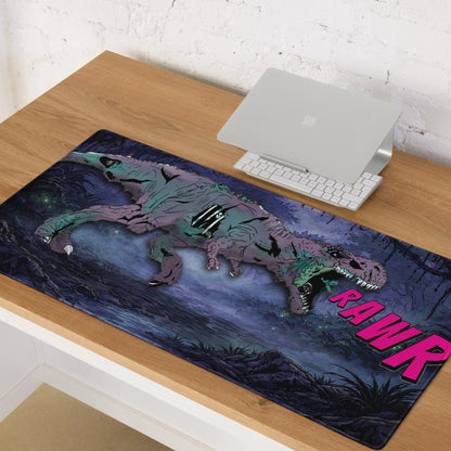 Comic Book Zombie T - Rex Gaming Desk Mat – Horror DnD RPG Desk Setup - Resplendent Aurora