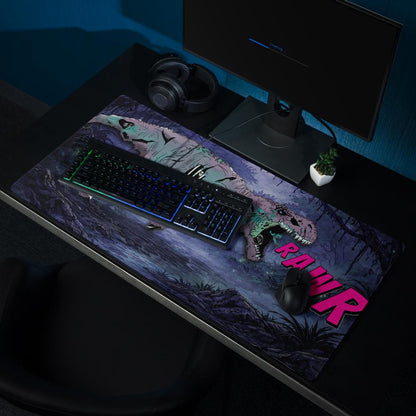 Comic Book Zombie T - Rex Gaming Desk Mat – Horror DnD RPG Desk Setup - Resplendent Aurora