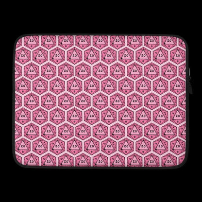 D20 Dice Laptop Sleeve | RPG Gamer Neoprene Case - Resplendent Aurora