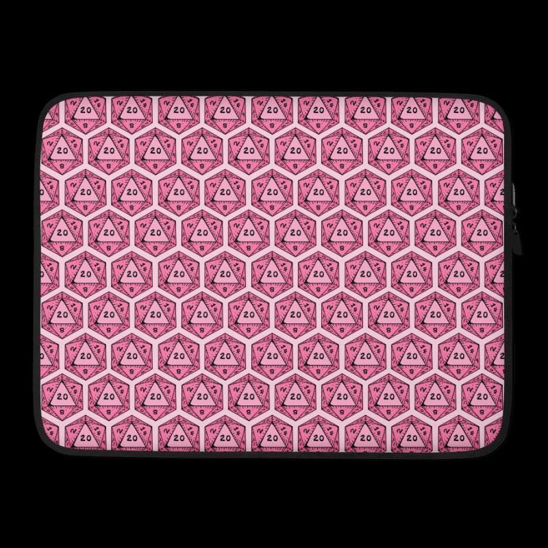 D20 Dice Laptop Sleeve | RPG Gamer Neoprene Case - Resplendent Aurora