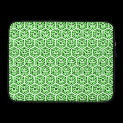 D20 Dice Laptop Sleeve | RPG Gamer Neoprene Case - Resplendent Aurora