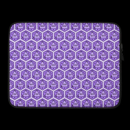 D20 Dice Laptop Sleeve | RPG Gamer Neoprene Case - Resplendent Aurora