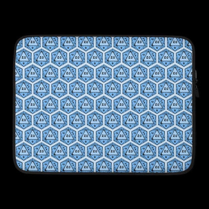 D20 Dice Laptop Sleeve | RPG Gamer Neoprene Case - Resplendent Aurora