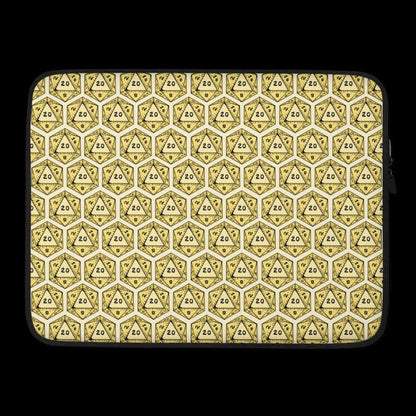 D20 Dice Laptop Sleeve | RPG Gamer Neoprene Case - Resplendent Aurora