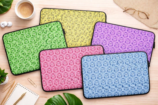 D20 Dice Laptop Sleeve | RPG Gamer Neoprene Case - Resplendent Aurora