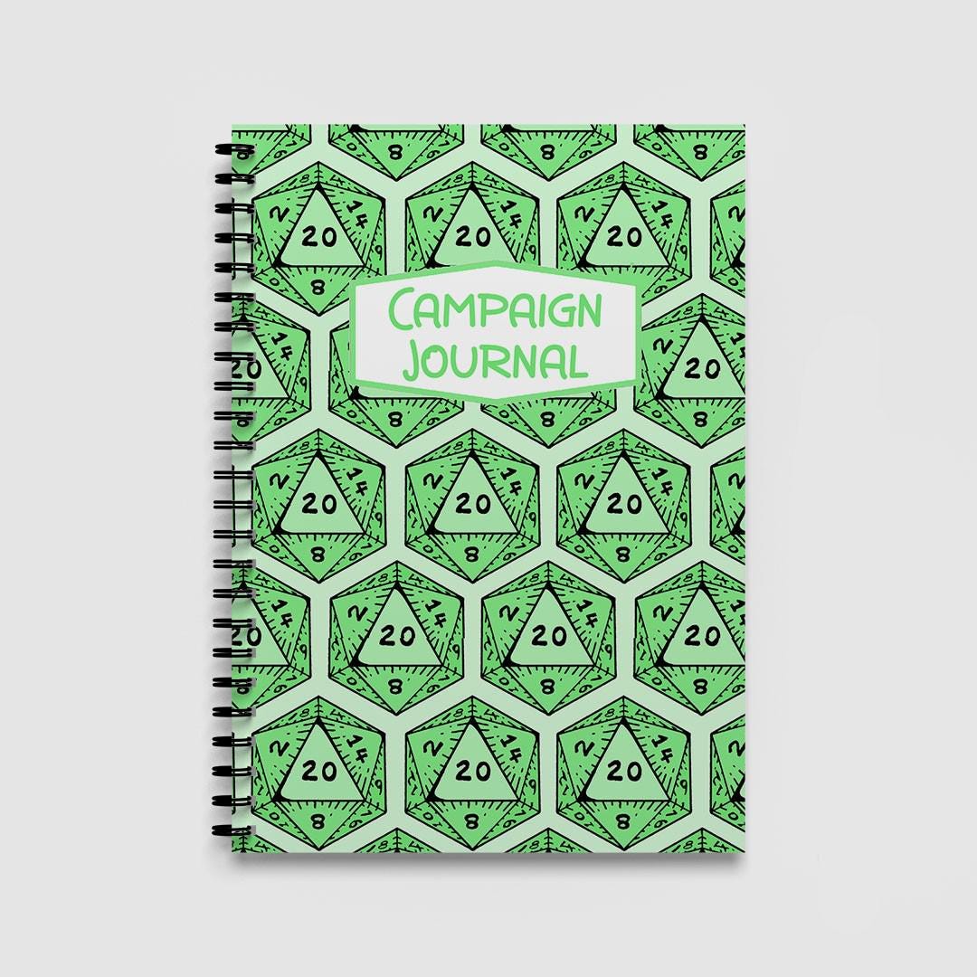 DnD Campaign Journal | D20 Dice Critical Hit RPG Notebook - Resplendent Aurora
