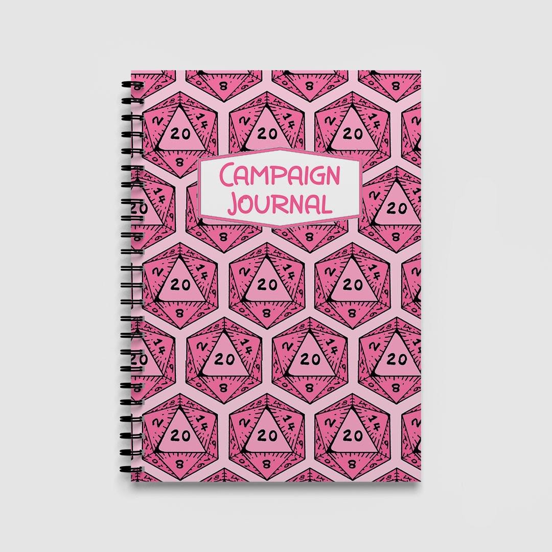 DnD Campaign Journal | D20 Dice Critical Hit RPG Notebook - Resplendent Aurora