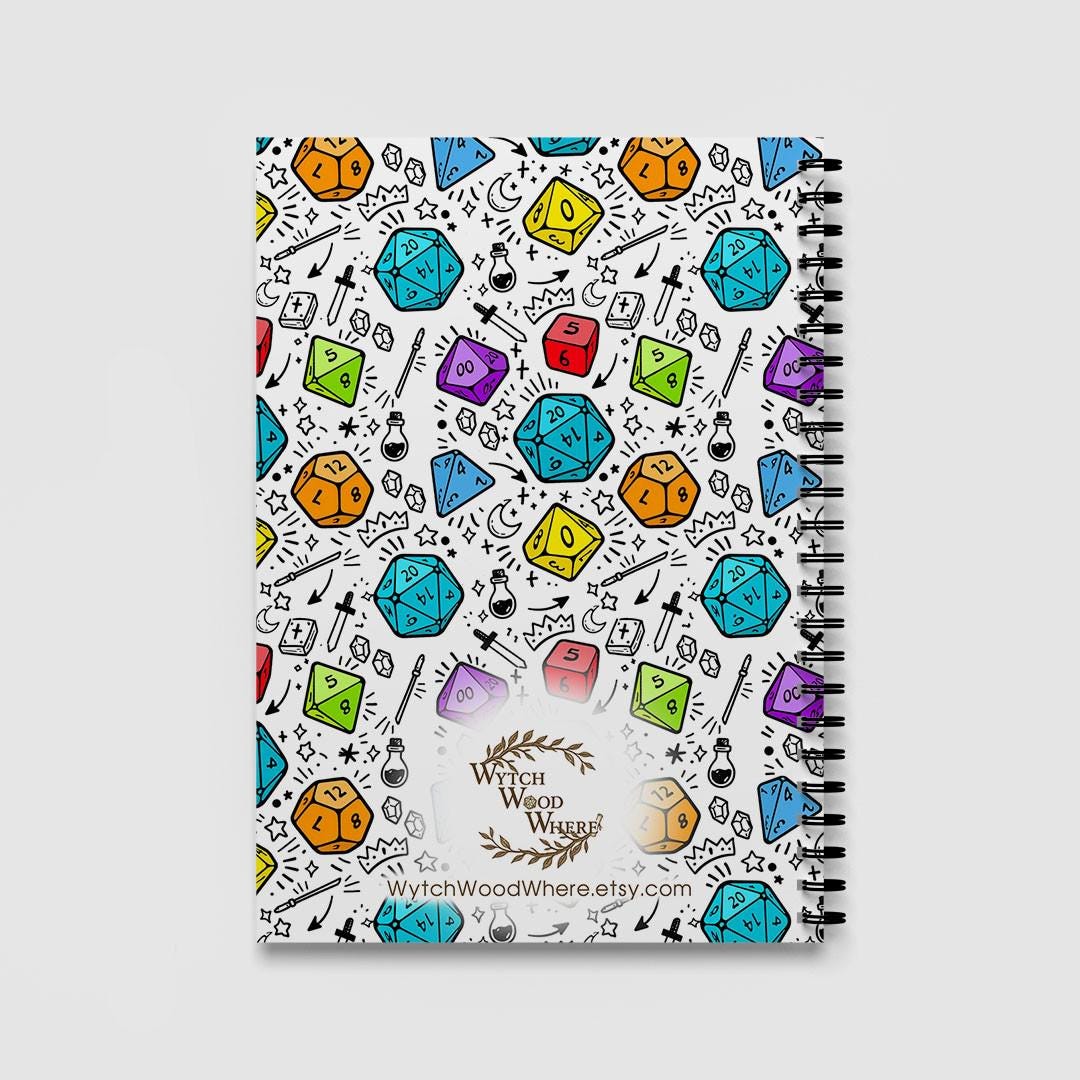 DnD Campaign Journal | Dice Pattern RPG Notebook - Resplendent Aurora