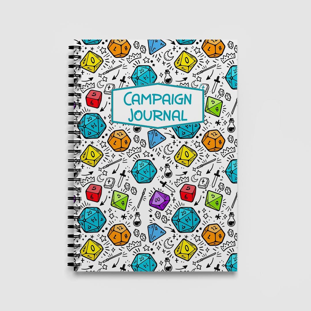 DnD Campaign Journal | Dice Pattern RPG Notebook - Resplendent Aurora