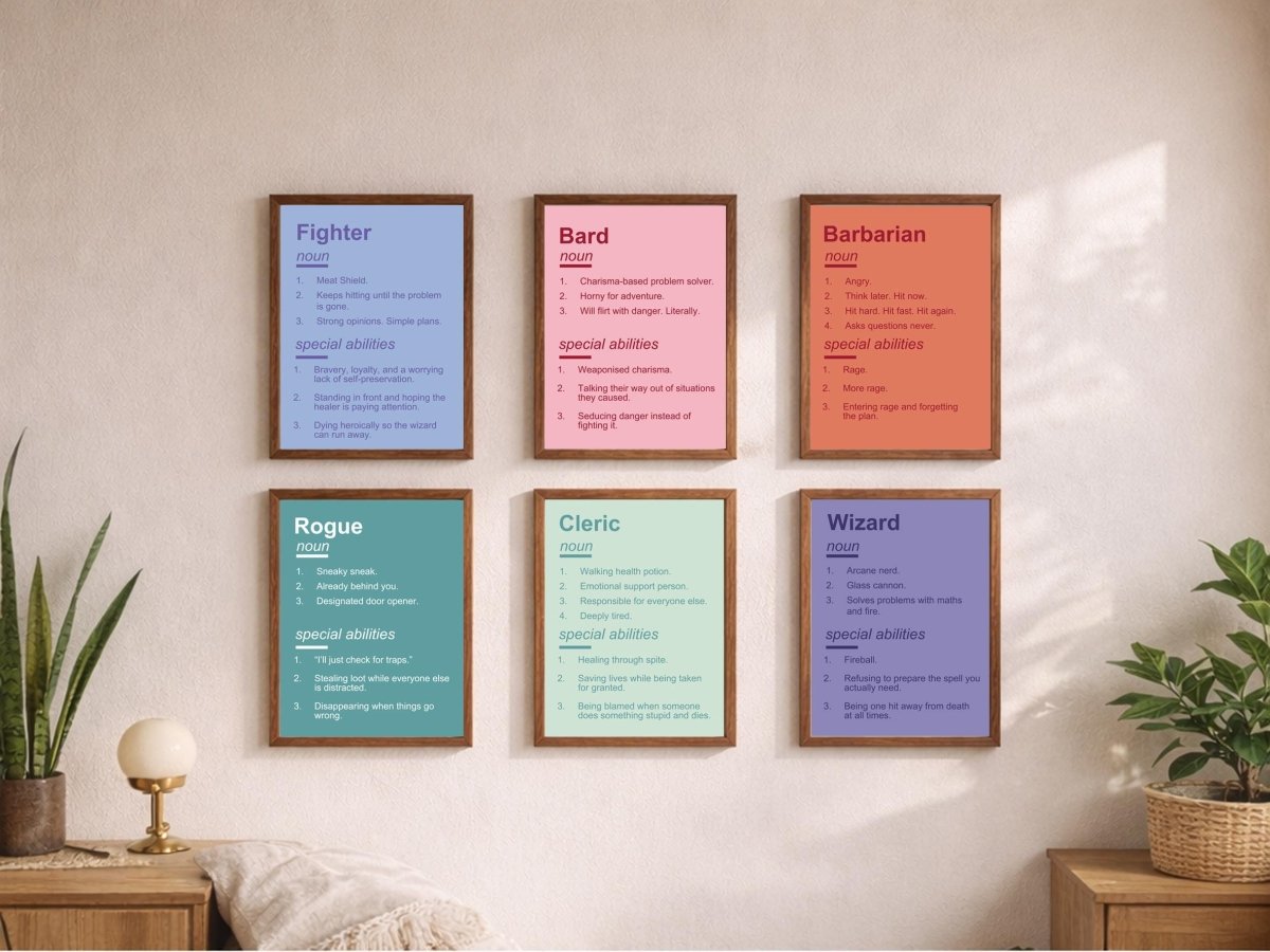 DnD Class Definition Art Print | Funny Dungeons and Dragons Gift - Resplendent Aurora