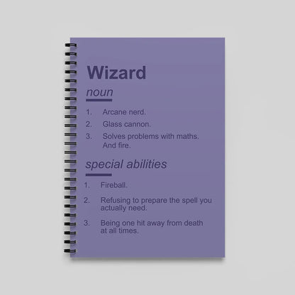 DnD Class Notebook , Funny Dungeons and Dragons Journal , Spiral Bound A5 Notebook - Resplendent Aurora