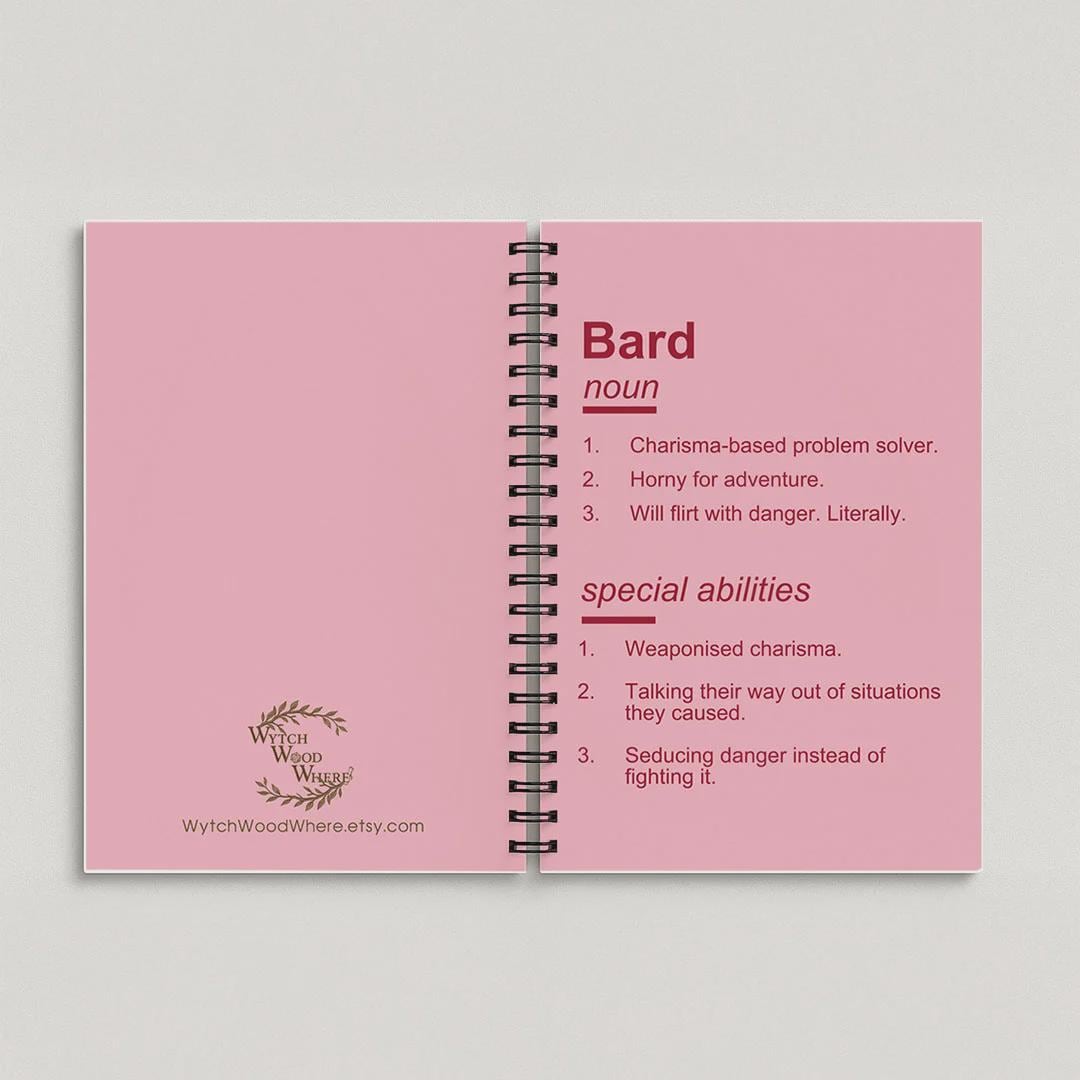 DnD Class Notebook , Funny Dungeons and Dragons Journal , Spiral Bound A5 Notebook - Resplendent Aurora