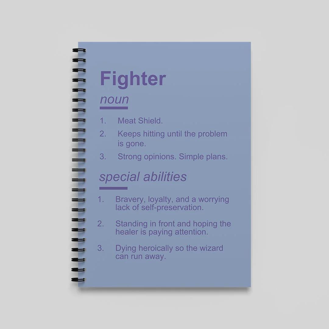 DnD Class Notebook , Funny Dungeons and Dragons Journal , Spiral Bound A5 Notebook - Resplendent Aurora