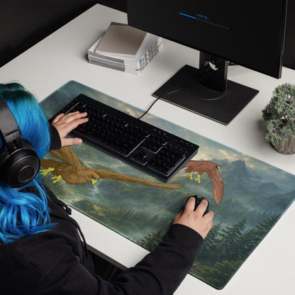 Eagle Gaming Desk Mat – Fantasy Mountain XXL Mouse Pad – LOTR Inspired Desk Setup - Resplendent Aurora
