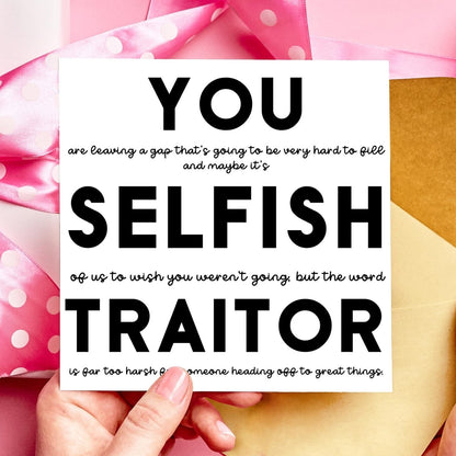 Funny Traitor Leaving Card | Work Colleague Goodbye - Resplendent Aurora