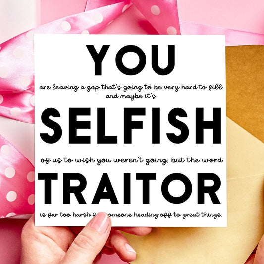 Funny Traitor Leaving Card | Work Colleague Goodbye - Resplendent Aurora