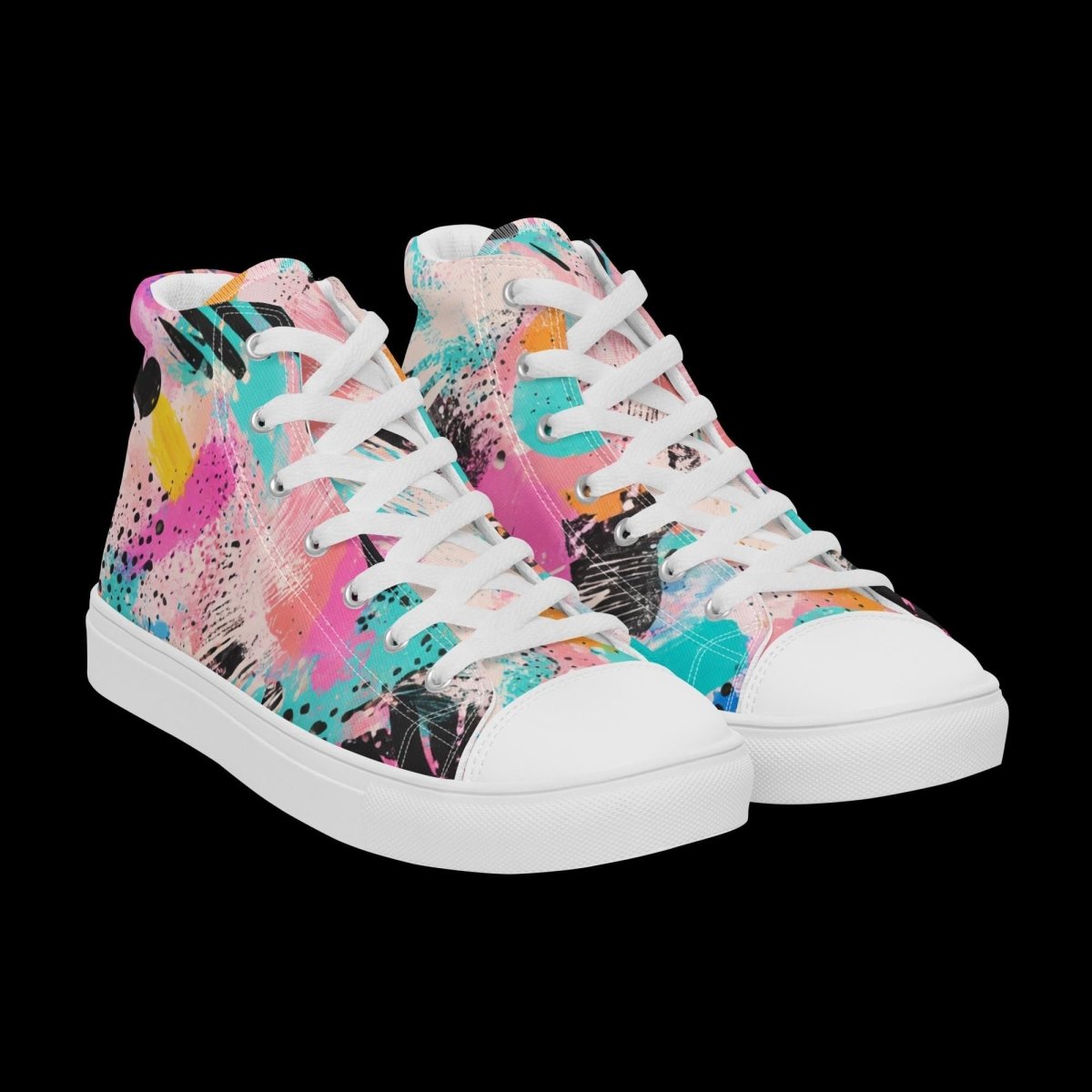 Graffiti High Top Canvas Shoes | Urban Streetwear Sneakers - Resplendent Aurora