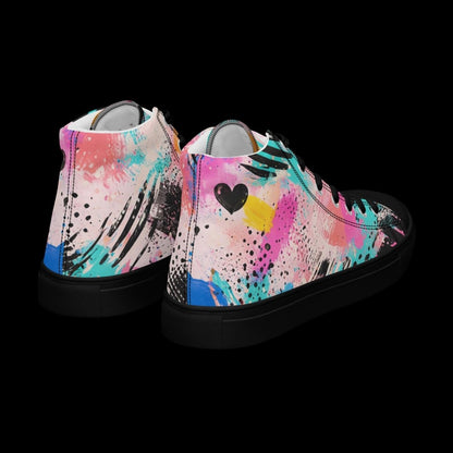 Graffiti High Top Canvas Shoes | Urban Streetwear Sneakers - Resplendent Aurora