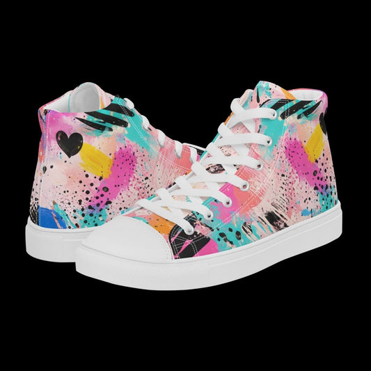 Graffiti High Top Canvas Shoes | Urban Streetwear Sneakers - Resplendent Aurora