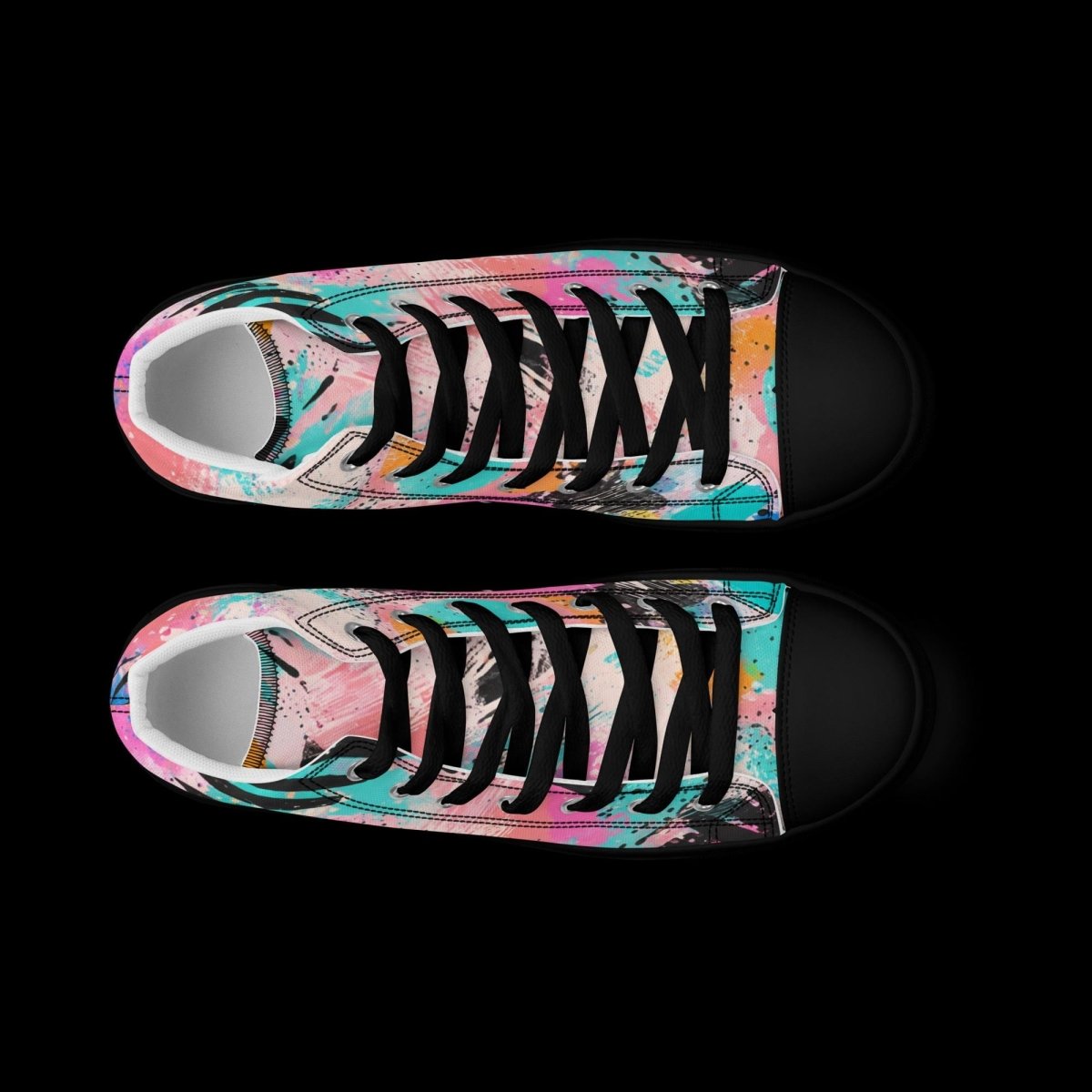 Graffiti High Top Canvas Shoes | Urban Streetwear Sneakers - Resplendent Aurora